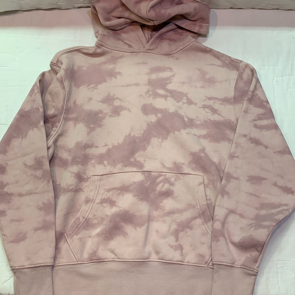 Old Navy Pink Tie-Dye Pullover Hoodie Sweatshirt, Size Small